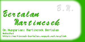 bertalan martincsek business card